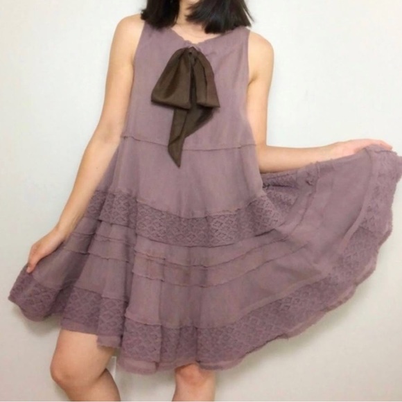 Anthropologie Dresses & Skirts - Anthropologie Zahavale Flounced Mocha Dress 10